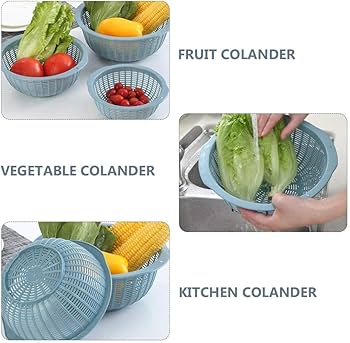 Cesta Colador De Cocina Con Asa - 29.9x22.5cm, Polipropileno - Para Frutas Y Verduras