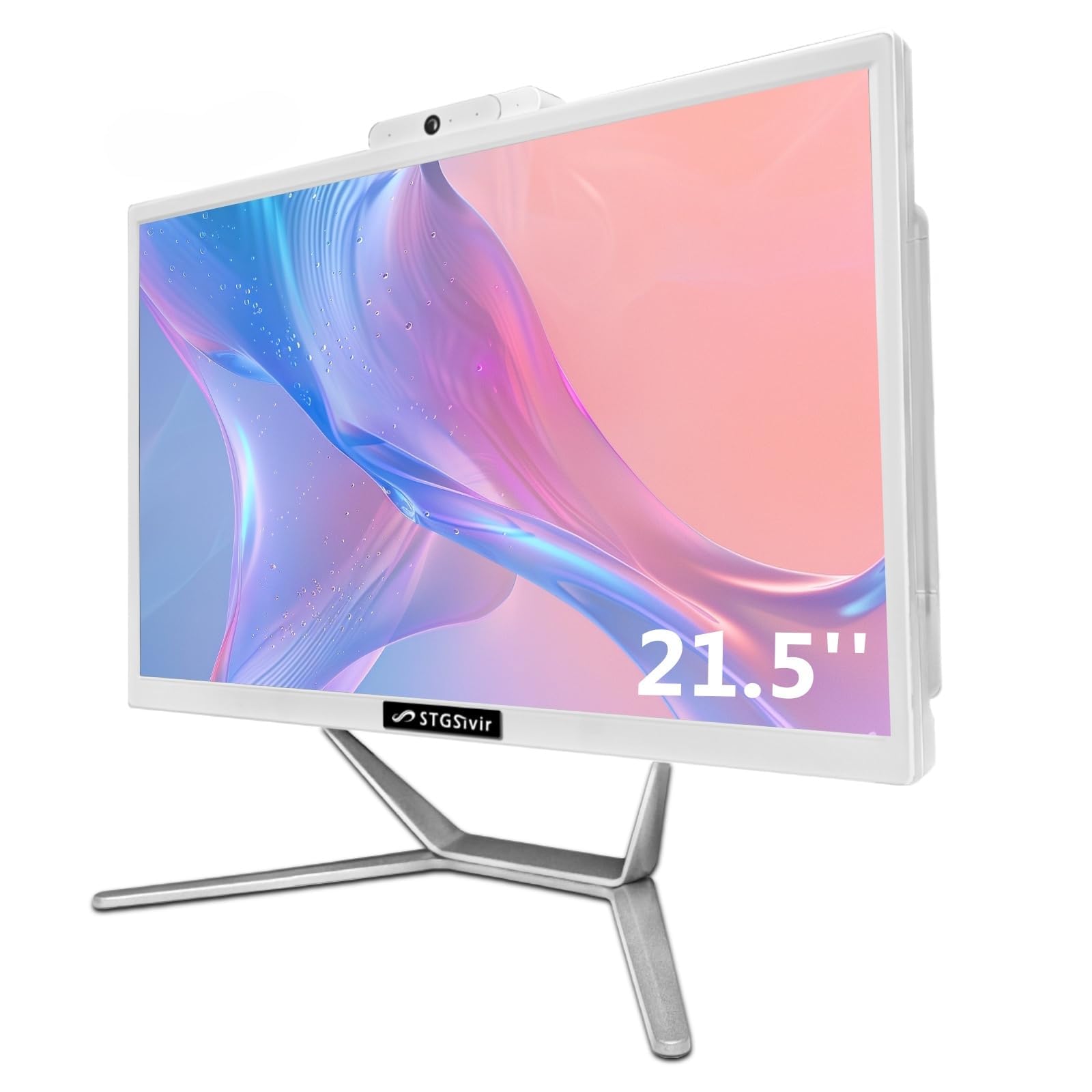 STGsivir All in One PC, Ordenador Todo en uno，Pantalla FHD de 21.5", Core i5 hasta 3.6 GHz, 16GB RAM, 1TB SSD, WiFi, Bluetooth 5.0, Windows 11 Pro, Blanco