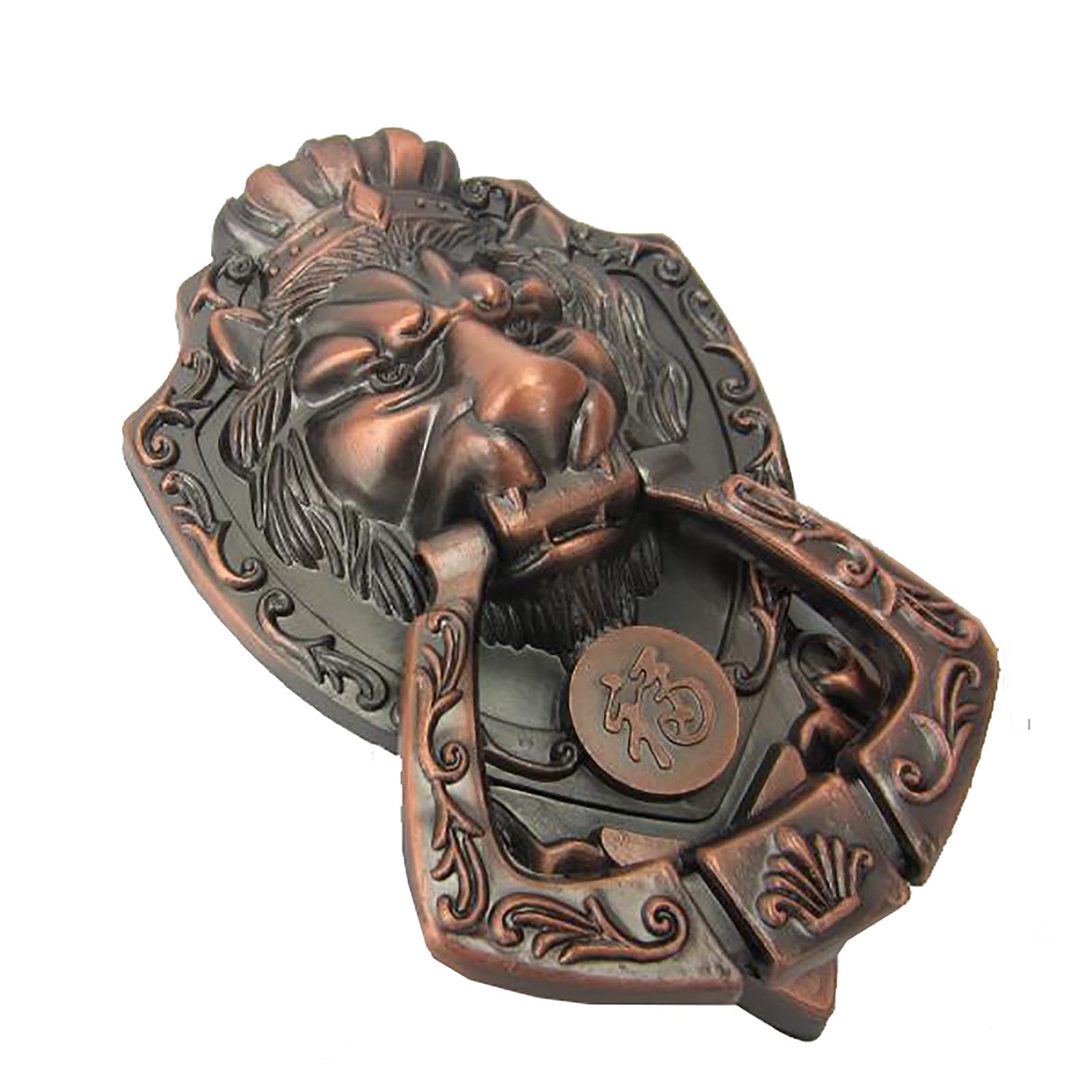 Golpeador de puerta de león: asa de latón vintage ideal para portones de entrada