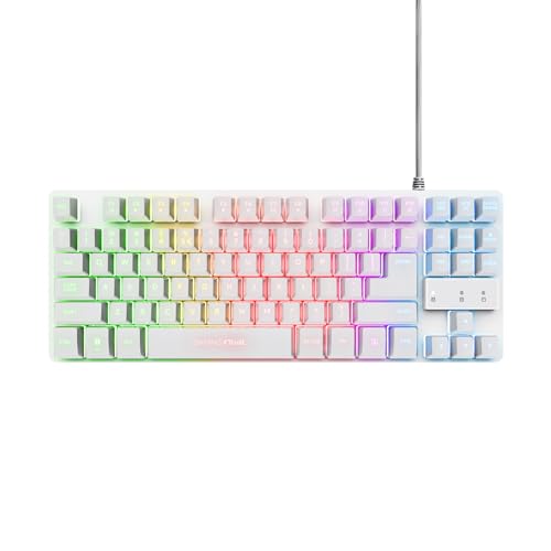 GXT 794W Kit 3-in-1 Mouse e Tastiera Gaming TKL, Layout Italiano QWERTY, Tastiera Plastica Riciclata, Mouse Wireless 80 Ore di Autonomia, Tappetino, Bundle Pacchetto Gamer RGB PC, Bianco - Tastiera gaming - Immagine 10