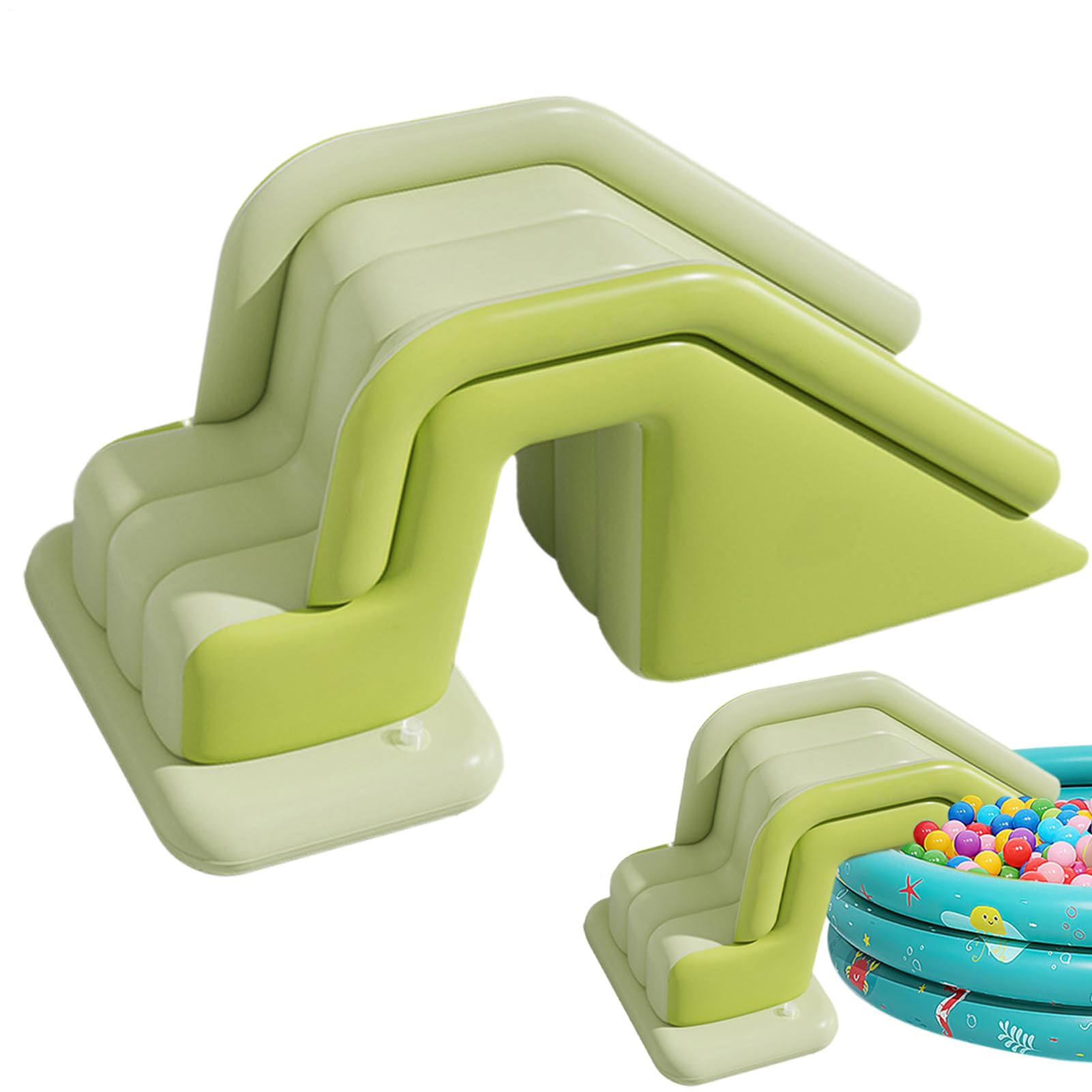 Inflatable Slide for Pool, Foldable Blow Up Pool Slide, Family-Sized Non-Slip Quick-Setup Ramp for Water Park Youth Pond Birthday Hotel Backyard Outdoor Recreation