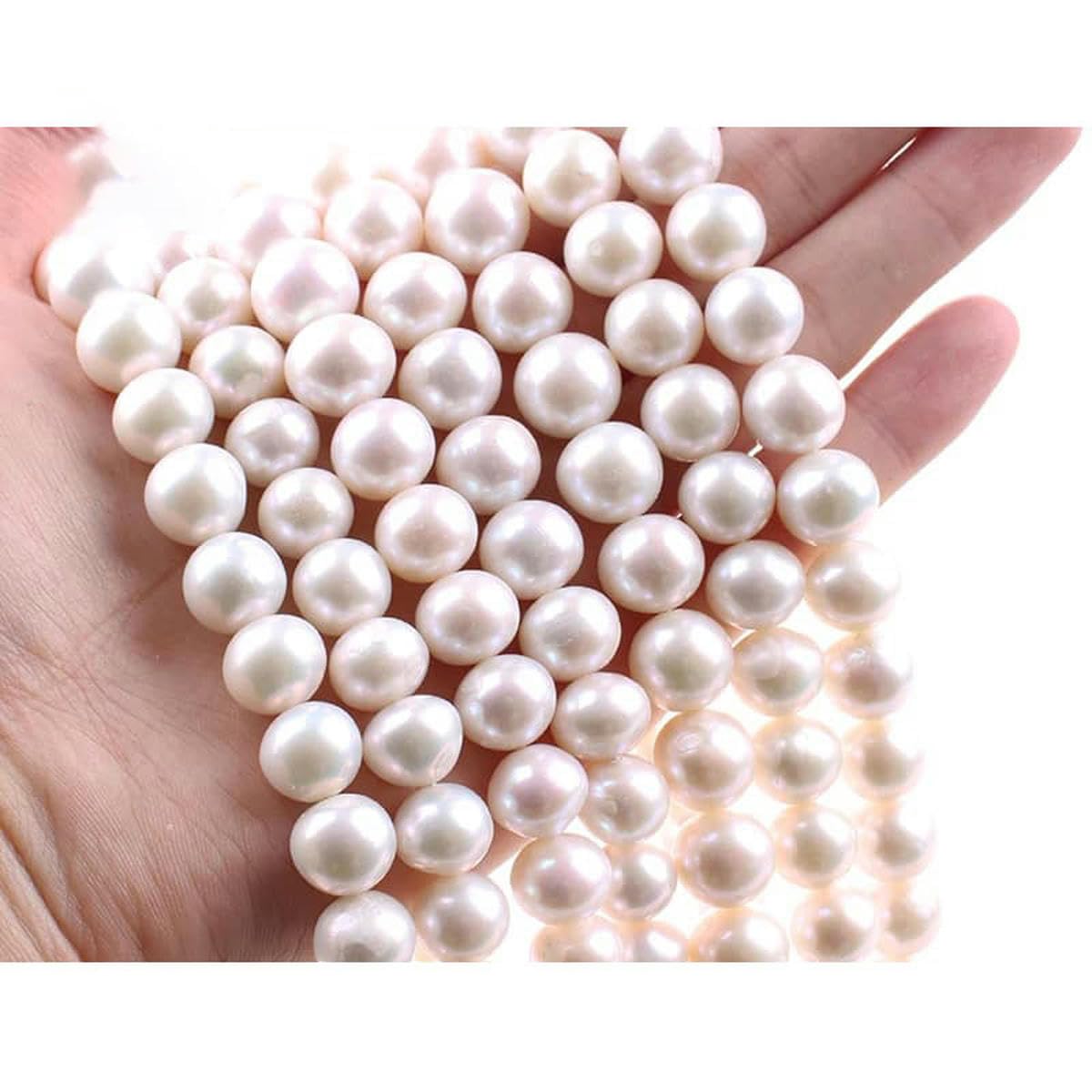 Perle d'acqua 5A 100% vere perle di madreperla bianca irregolare per la creazione di gioielli fai da te accessori per bracciali-1114Edison White