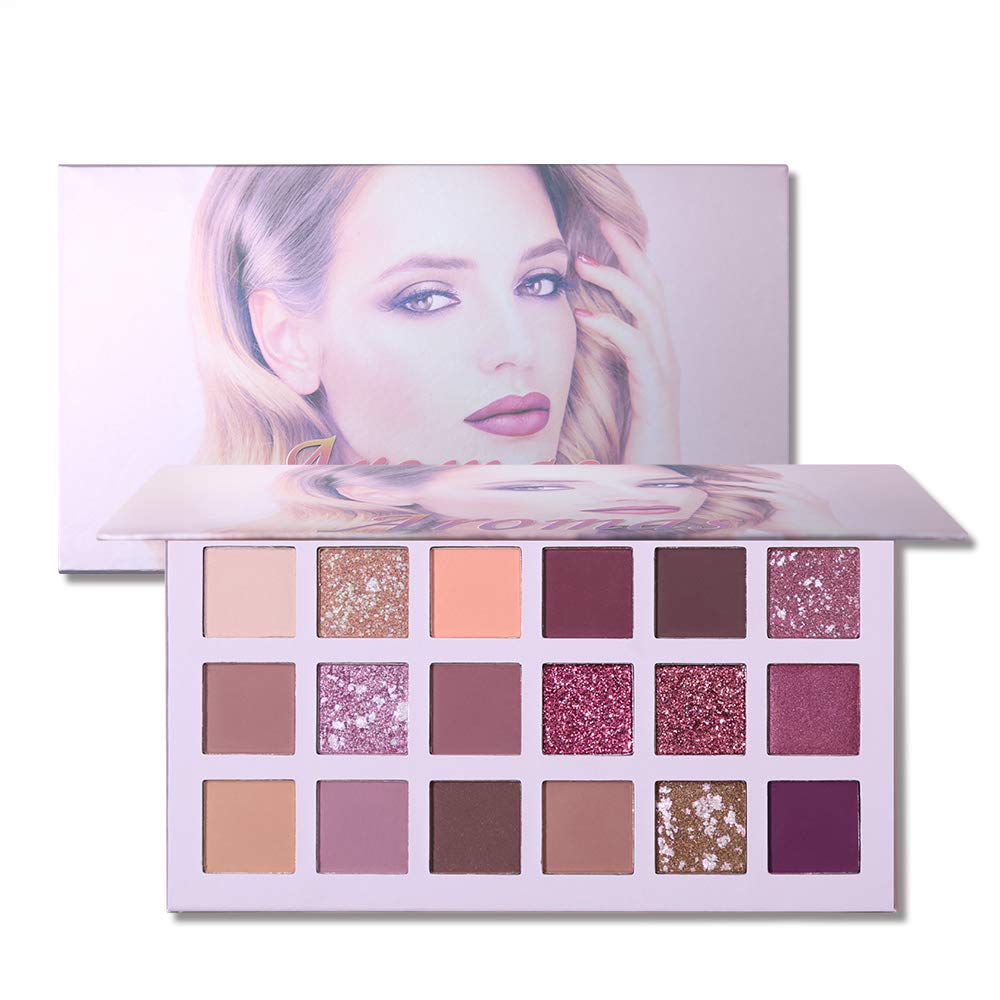 UCANBE Aromas The New Nudes Eyeshadow Makeup Palette, 10 Matte + 4 Shimmering + 2 Glitter + 1 Pressed Pear + 1 Concealer Base Shade Blending, High Pigmented Easy to Wear Eye Shadow Powder Pallet
