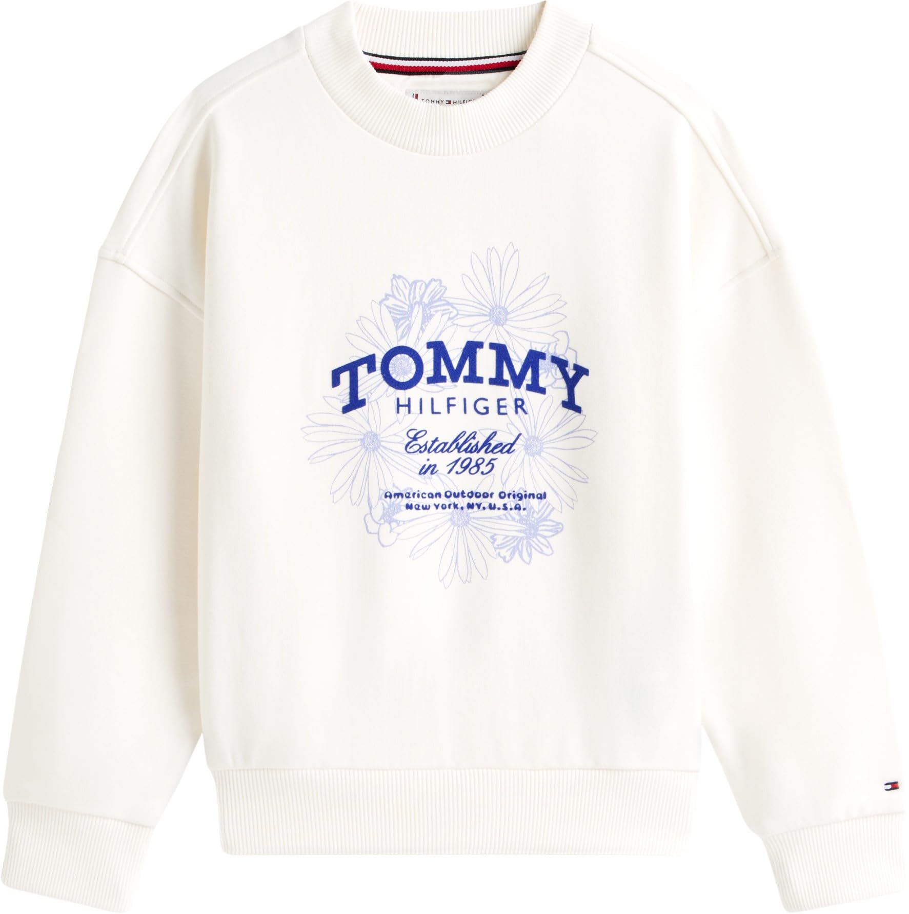 Tommy Hilfiger Bluza z kapturem Dziewczynki Tommy Flock Flower Crew Neck Kg0kg08992