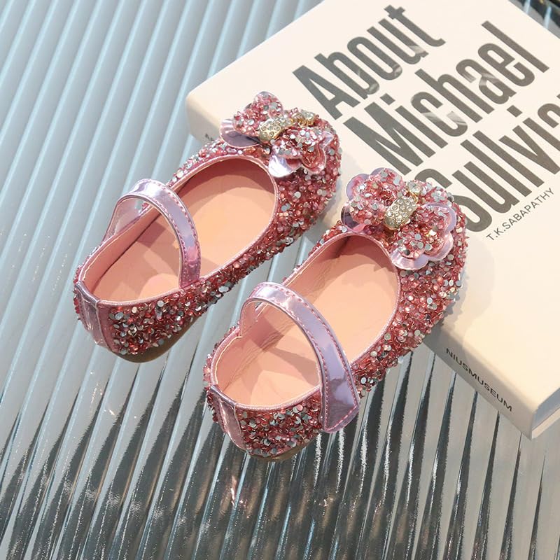 Princess Dress Up Shoes Girls Glitter Shoes Dance Party Cosplay Sparkly Flats Flower Girl Dress Up Wedding for Toddlers2