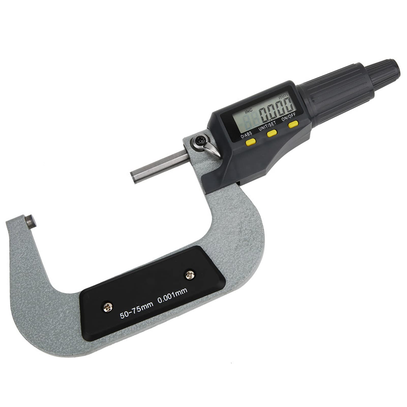 Micrómetro exterior digital profesional Calibre micrométrico electrónico de 50 mm y 75 mm con pantalla LCD de resolución de 0,001 mm para metalurgia de precisión Medición i
