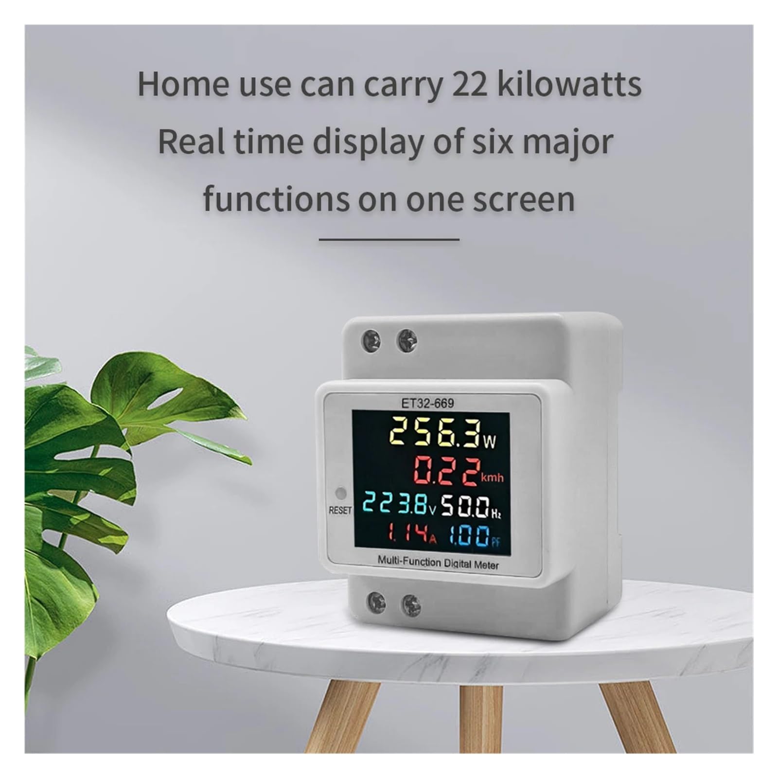 Medidor Contador De Energía Monofásico CA 45-65Hz Frecuencia Potencia Corriente Voltaje Eléctrico Carril Din Vatios Monitoreo De EnergíA