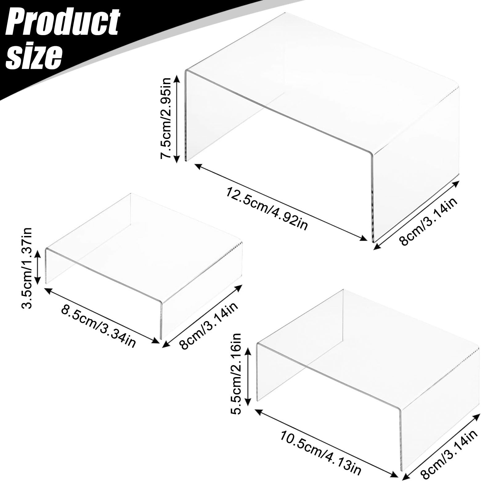 6 Stück Rechteckiger Schreibtisch-Organizer aus Acryl im Set， Parfüm Ständer & Organizer Acryl Anzeigeregal für Sammlungen