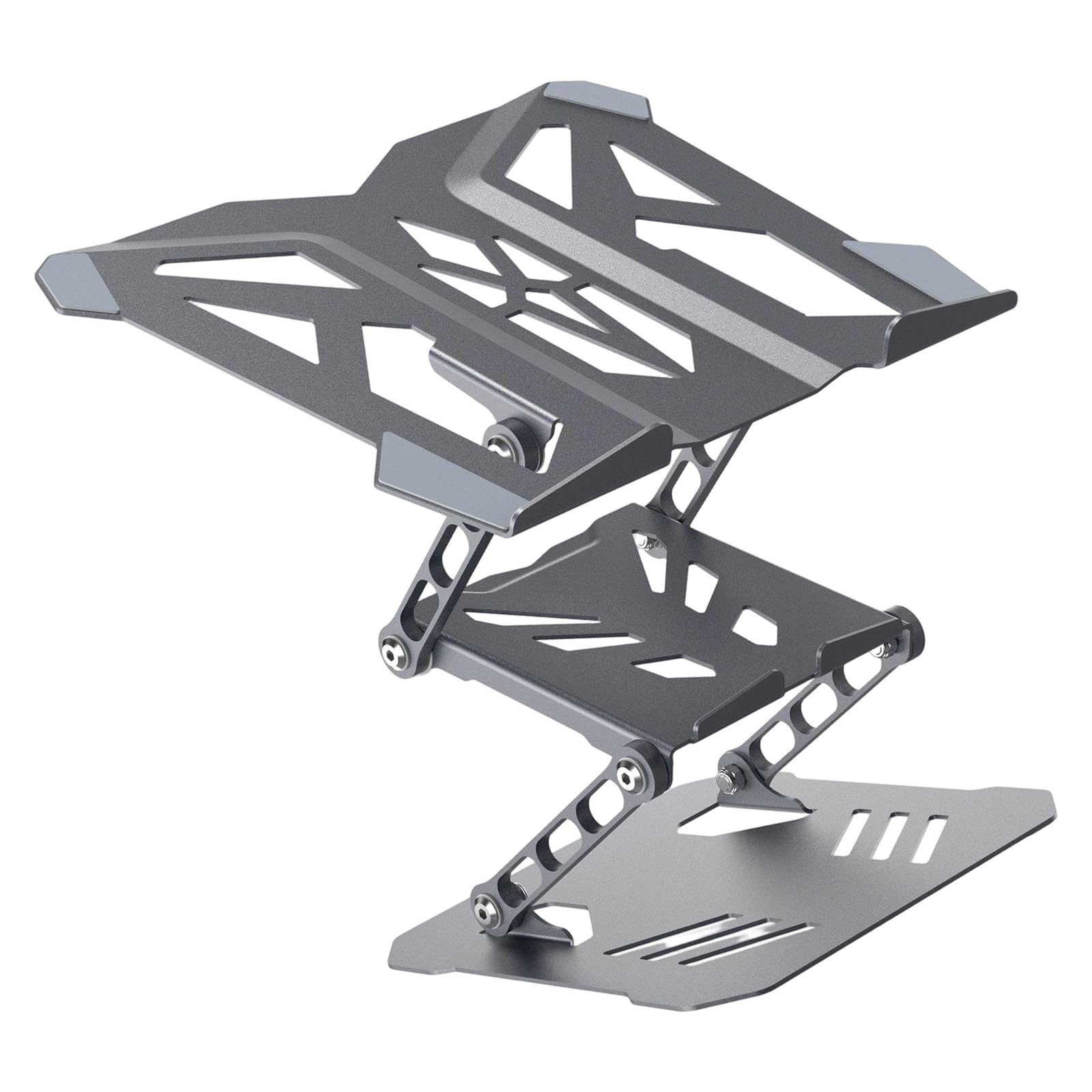 Soporte ajustable para laptop para escritorio, soporte de metal plegable con bandeja antideslizante, bandeja abierta, configuración de estudio en casa