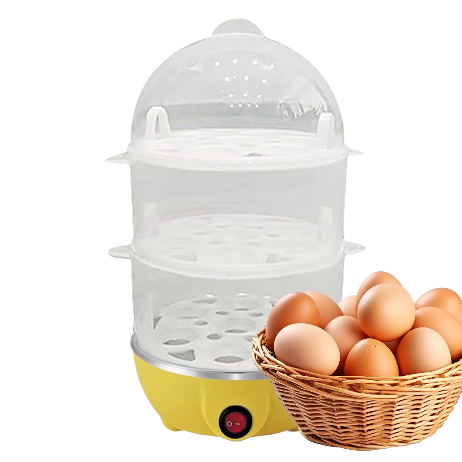Máquina Para Cocer Huevos Duros, Cocedor De Huevos De 3 Niveles Para Cocción De, Máquina de Cocinar al Vapor Multiusos para Cocina
