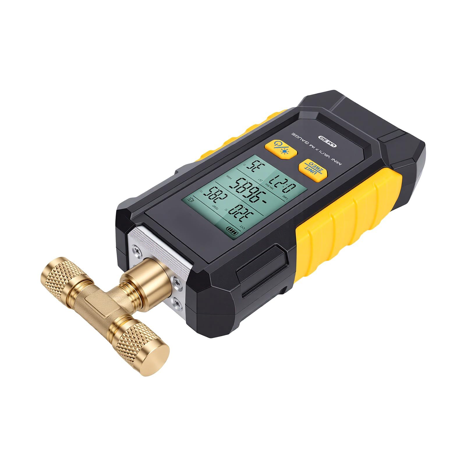 Luocute Vacuómetro Digital, Medidor de Vacío HVAC con Evacuación Inteligente y Detección de Fugas, Resolución de 0,01 Bar, Interruptor de 6 Unidades, Precisión ±0,1%, Calibración