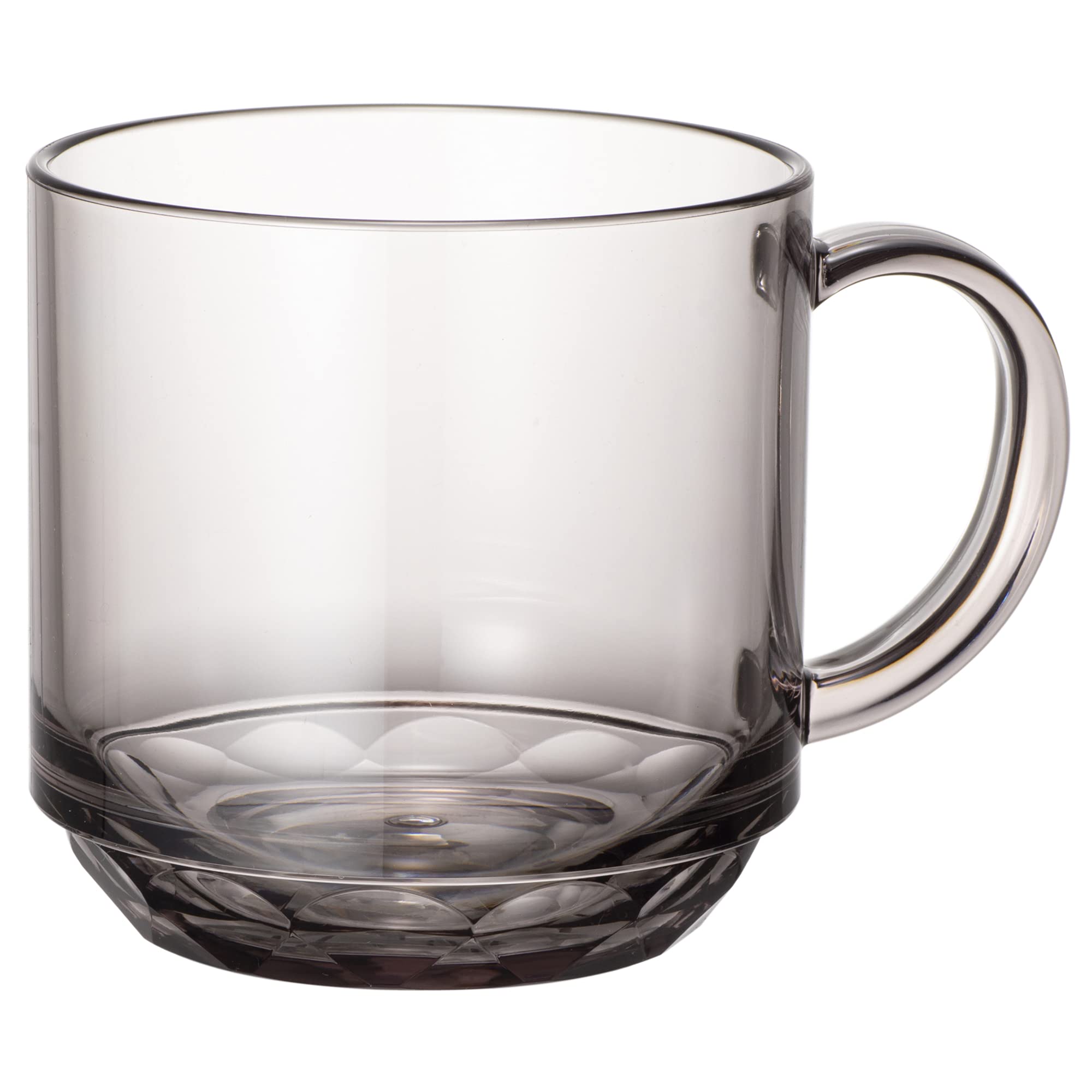 プラキラ 割れない 大きめ マグ カップ グラス 電子レンジ 食洗機 対応 340ml 日本製 アウトドア 子ども ホームパーティ かわいい おしゃれ スモーク うがいコップ 歯ブラシコップ ジュース コーヒー プラスチック 耐熱温度 100度 クリスタルマグ 透明 持ち手付き 子供用 大きい mug cup BPAフリー プレゼント PM101_340 IJ Plakira 石川樹脂工業