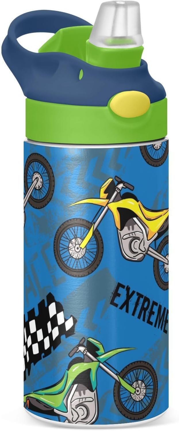 Small Water Bottle for Kid 12oz Colorful Guitars Insulated Bottles with Straw Lid Stainless Steel Tumbler Vacuum Cup Thermal Bottles