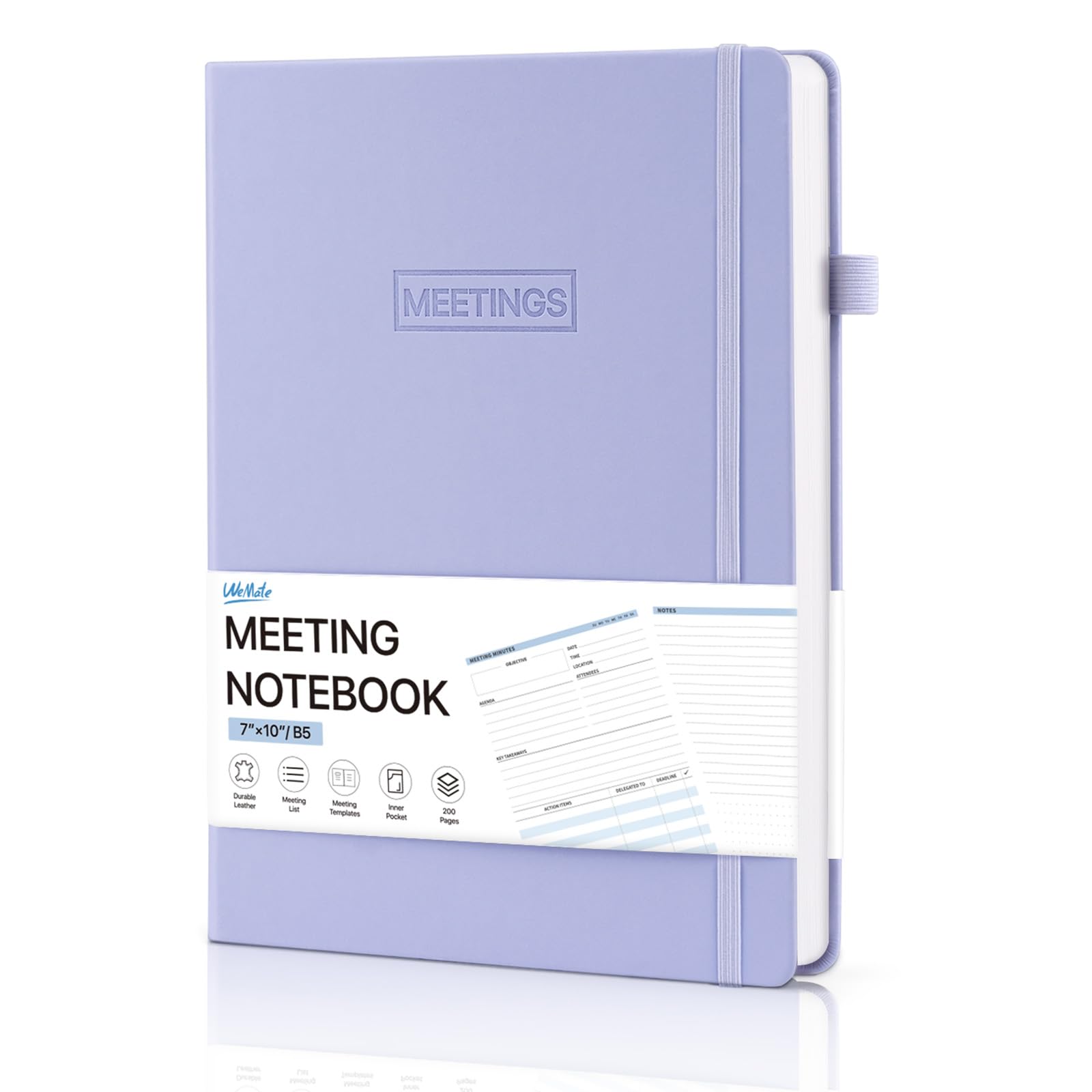 WEMATE Meeting Notebook for Work, Work Planner Notebook With Action Items, B5 Size Project Planner, Easily Take Meeting Notes & Keep Agendas on Track,