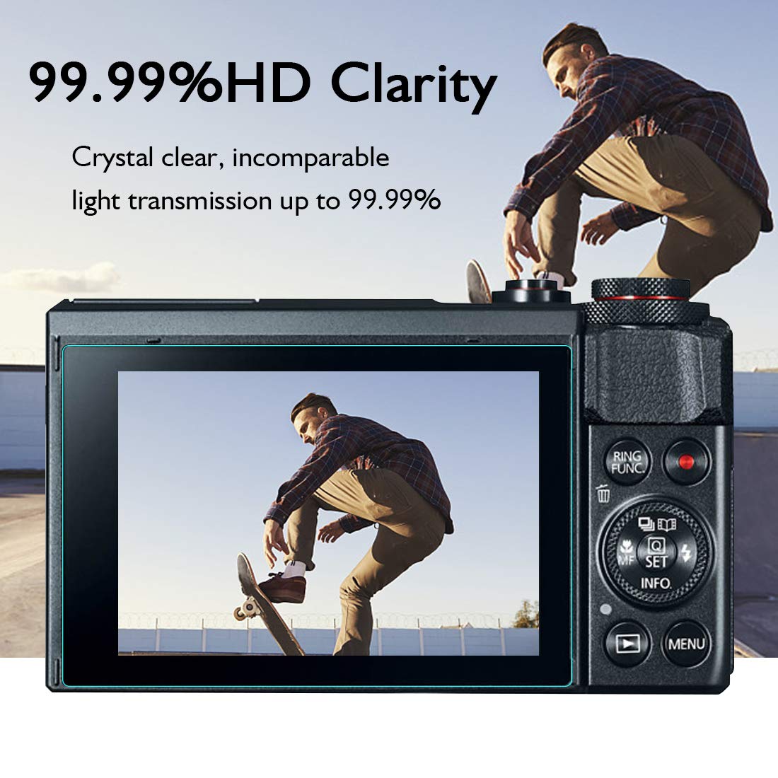 Glass Screen Protector Compatible with Canon G7X Mark II G9X G9XII G7X