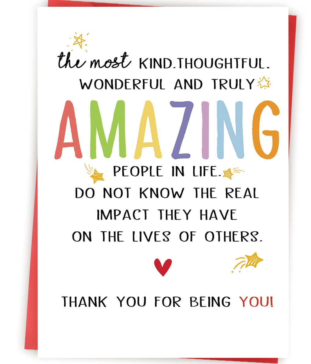 Cute Thank You Card for Best Friend Bestie, Appreciation Gifts for Teacher Boss Coworker Doctor, Sweet Friendship Card for Him Her