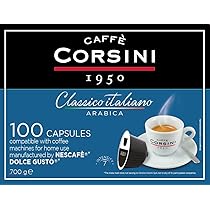 Caffè Corsini – Capsule Caffè Compatibili Dolce Gusto 100% Arabica, Classico Italiano, Gusto Arabica Cremoso, 100 Capsule