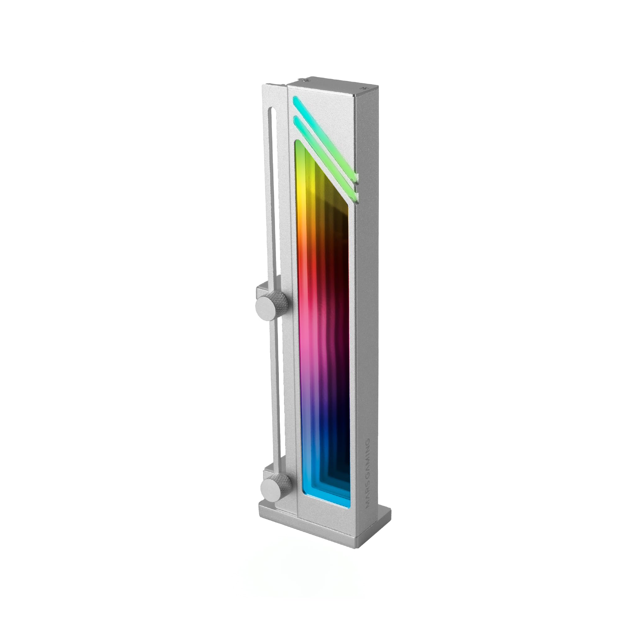 Mars Gaming MCA-GCB, Graphics Card Holder, ARGB Infinity Mirror Illumination, GPU Holder with ARGB Synchronisation, Magnetic Anti-Slip Base, Universal Compatibility, Silver Grey-image-35