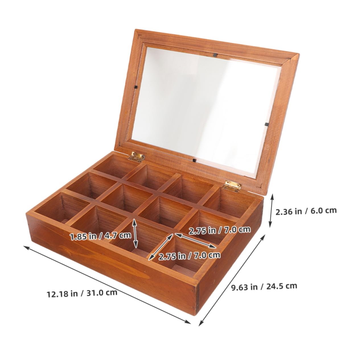 Teebeutel-aufbewahrungsbox Aus Holz Mit Deckel Durchsichtigen Fächern Organisierter Aufbewahrung Für Teebeutel Snacks Und Für Zuhause Und Schreibtisch