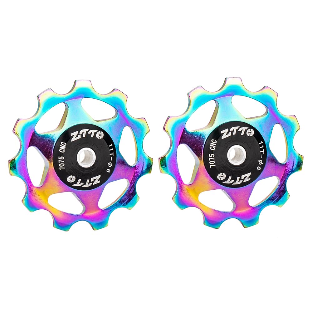 ZTTO Guide Pulley Bike Rear Derailleur Pulley Wheels, Colorful Aluminum Alloy 11T 13T CNC Road Bike Guide Roller Bicycle Derailleur 4mm 5mm 6mm for