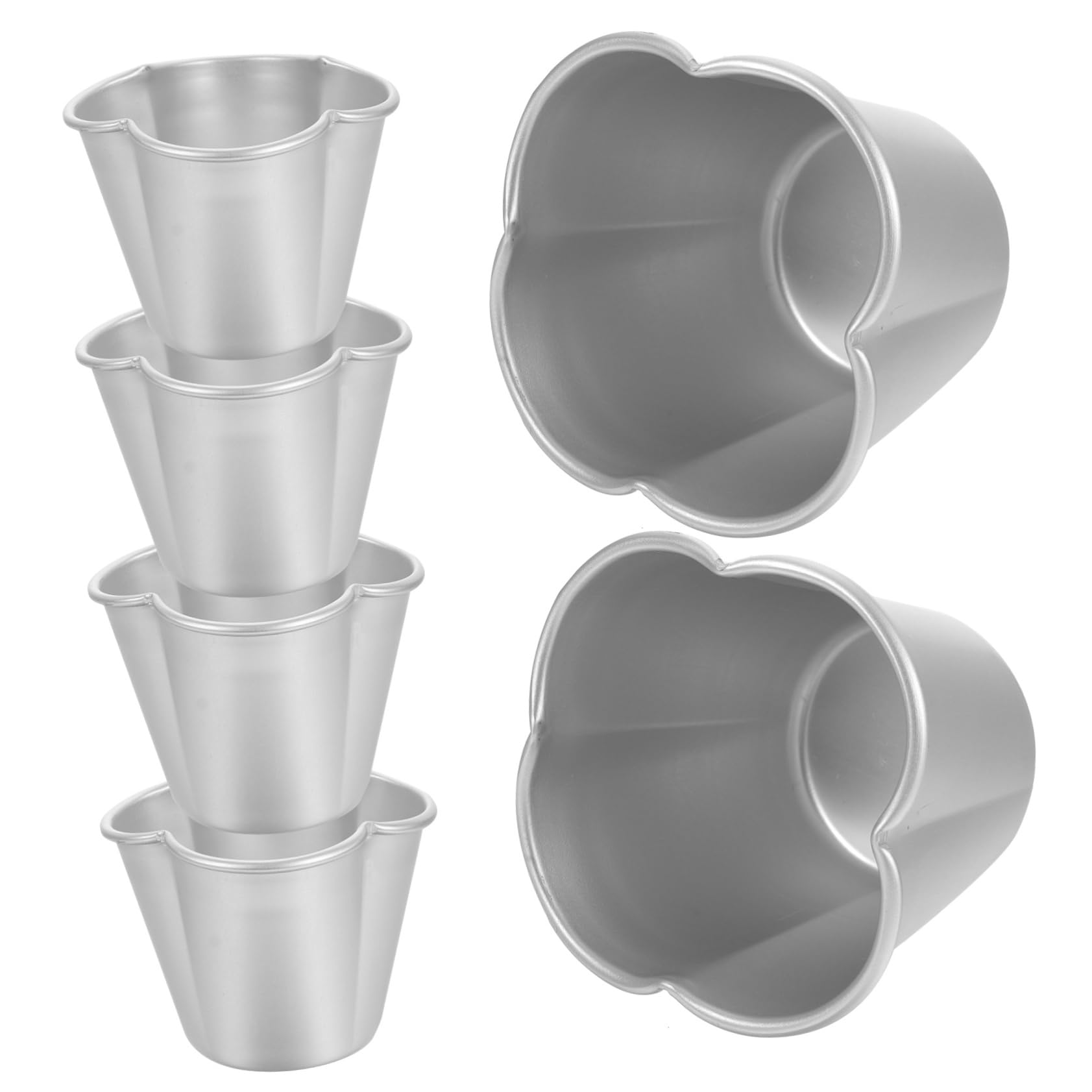 Amosfun 18 Piezas Molde De Torta Moldes Para Muffins Antiadherentes Mini Muffins De Pastel Para Torta Tazas De Aluminio Para Hornear s De Budín Silver Aleación De Aluminio