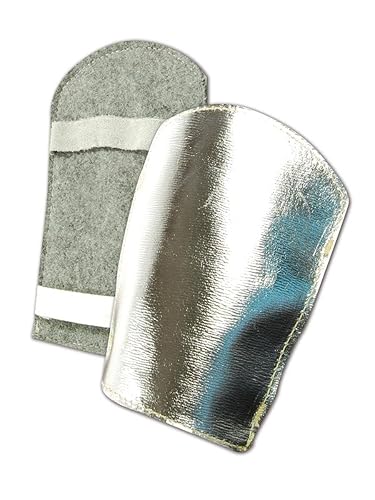 MAGID Almohadillas de mano de cuero aluminizado de alto calor con forro de lana, 1 par, tamaño 11/2XL (75WA1LE)