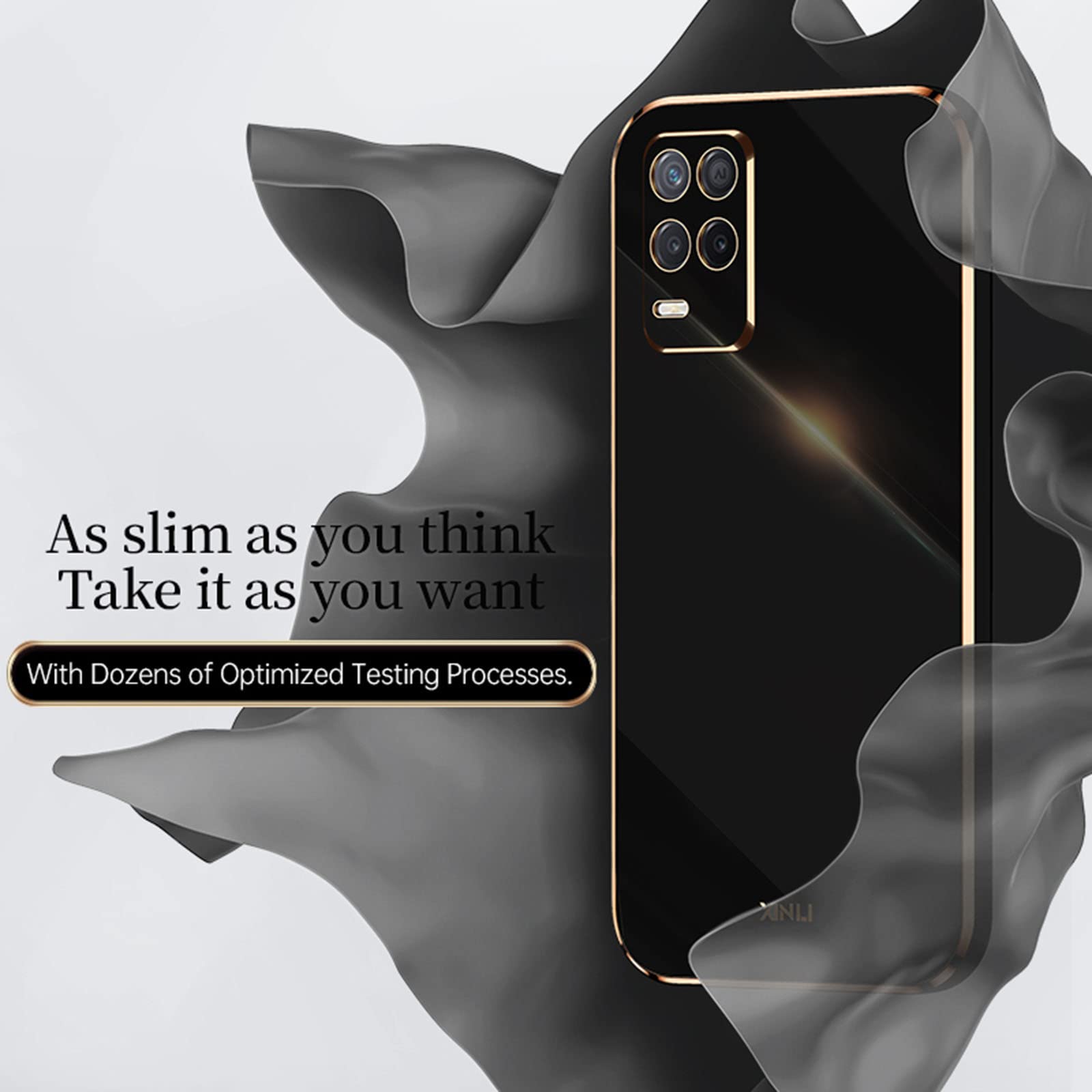 LINER Cover per Realme 8 5G / Realme Narzo 30 5G, ultra sottile elegante in silicone morbido galvanizzato Phnom Penh Design Cover Brillante Antiurto TPU Gel Custodia Resistente, Viola