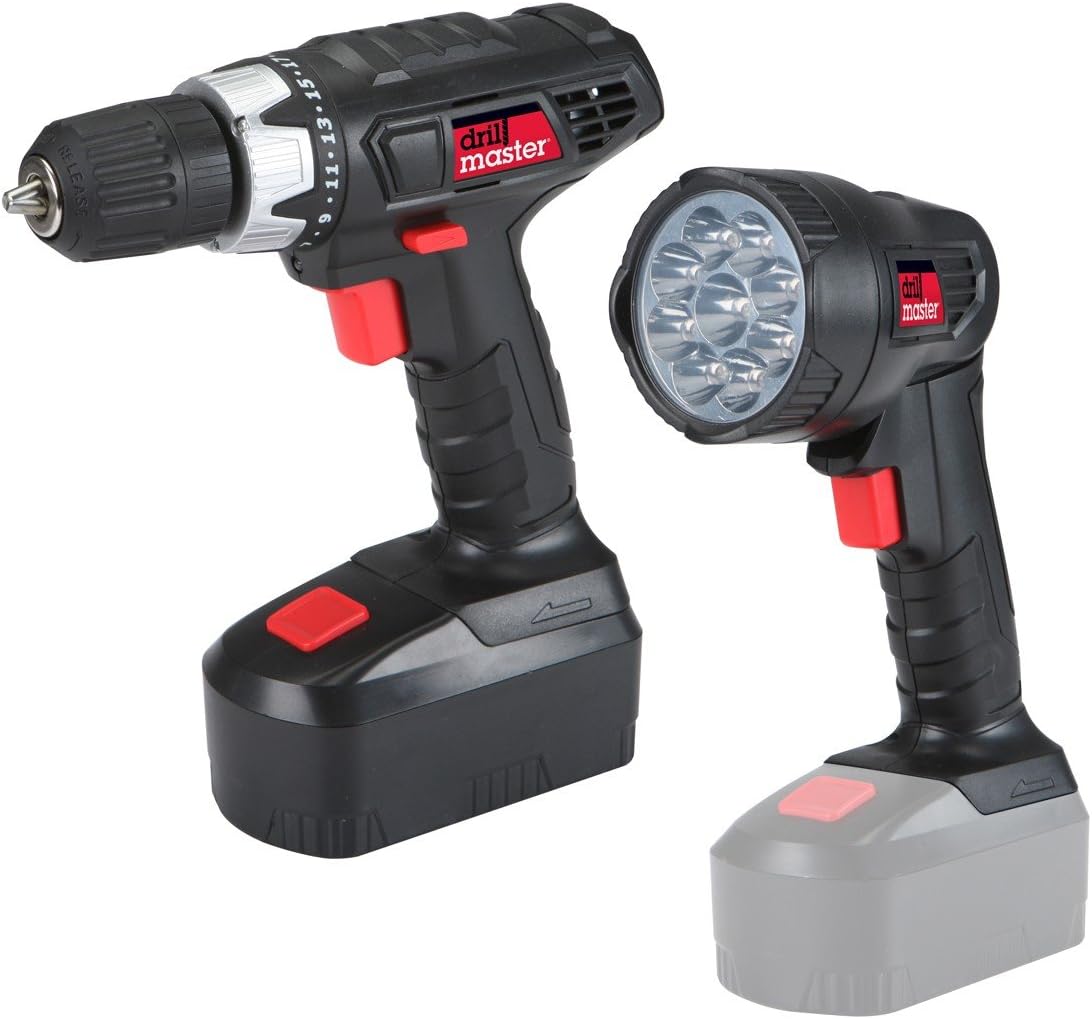 Dril Master 18 Volt Cordless Drill & Flashlight Kit