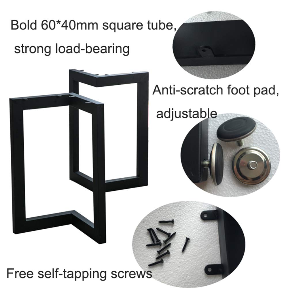 2 Stück 71,1 cm schwere Metall-Tischbeine, industrielles rustikales Dreieck-Design, 408 kg Tragkraft, schwarze Eisenbeine für DIY-Kaffeebar und Esstische