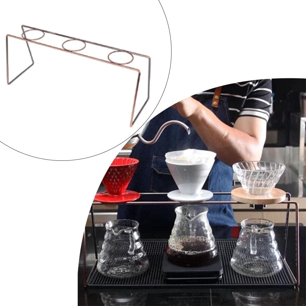 Coffee Dripper Stand Multi-Hole Household Coffee Filter Cup Holder Drip Cup Bracket for Office Kitchen tools, Three Hole Bronze