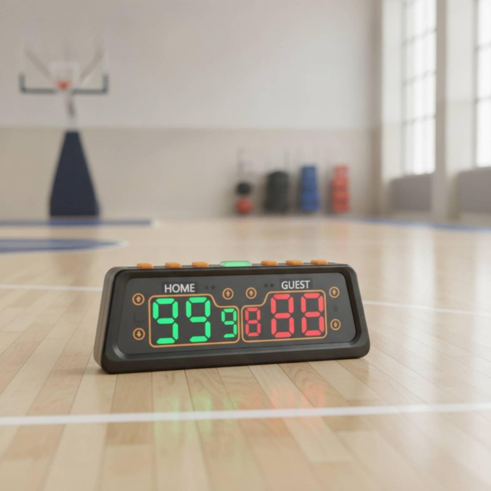 Amagogo Tabellone Segnapunti Digitale Contatore Punteggio Elettronico Display Doppio a Sei Cifre Portatile Ricaricabile in con Tasti Rapidi Adatto per Eventi | Pulsanti di Controllo Superiori, Tabellone Segnapunti a LED, Elettronico, per Tennis da Tavolo,