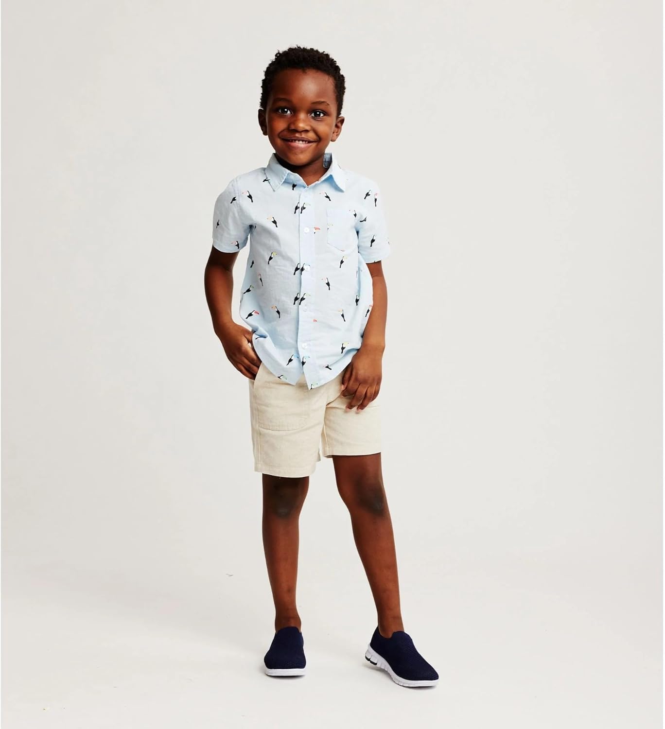 Andy & Evan Boys' Short Sleeve Button Down, Stylish Summer Spring Shirts for Boys, Lightweight and Breathable - Image 5