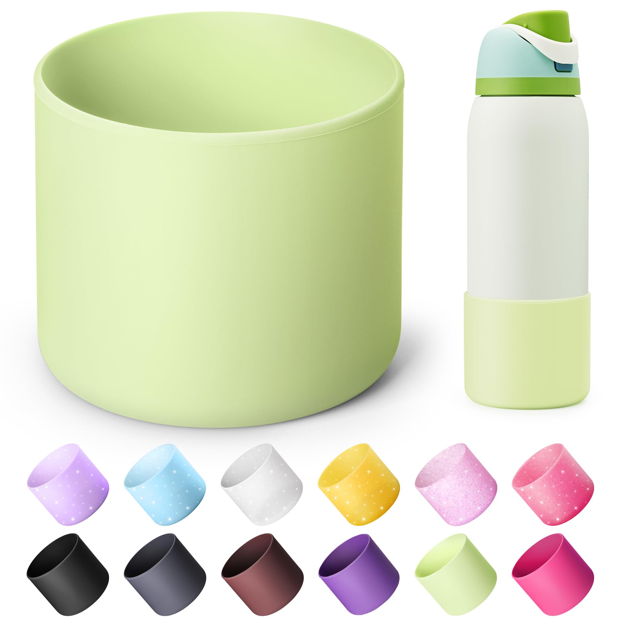 Diumepo Silicone Boot for 40 oz Owala Water Bottles, Anti-Slip Protective Sleeve for Owala Twist & FreeSip & Flip Insulated Water Bottle, Boot Bottom Base (Green)