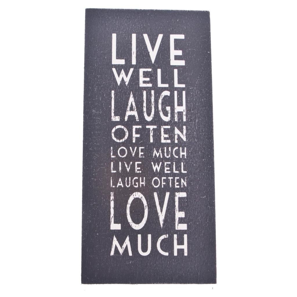 East of India Live Well Laugh Often Wooden Plaque