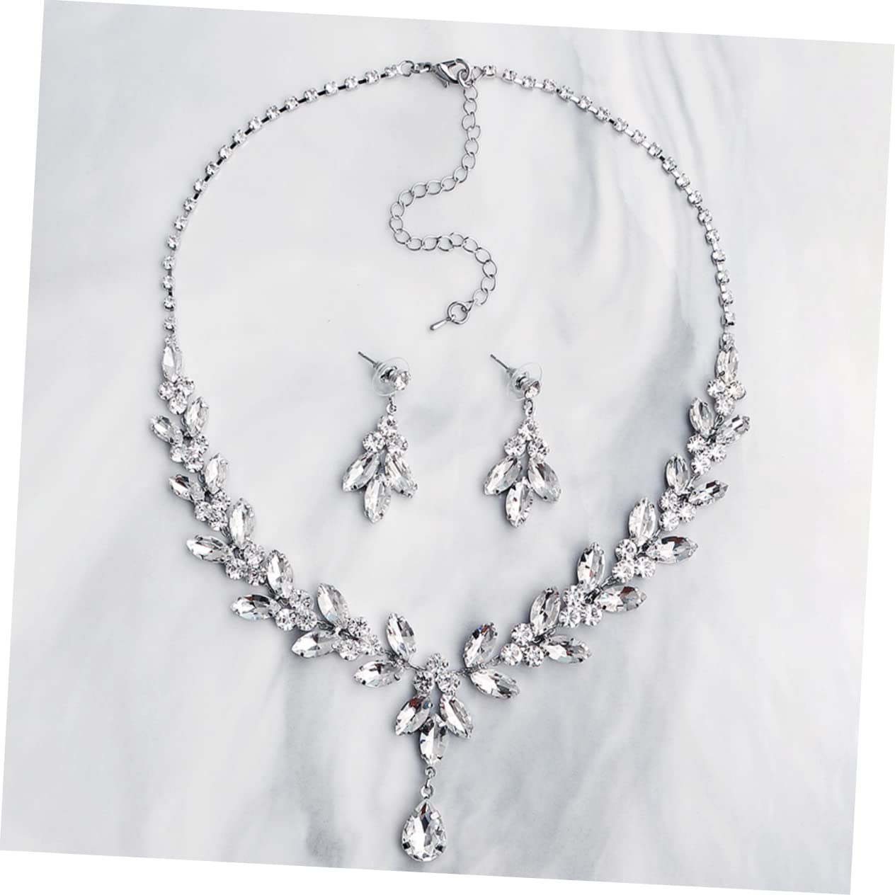 ifundom 3juegos Joyería De Boda Para Novia Conjunto De Collar De Rhinestone y Pendientes Elegantes Para Vestido De Boda Accesorios De Fiesta Para Mujer Collar Pendientes