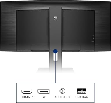 Philips 345B1C - شاشة WQHD منحنية 34 بوصة ، 100 هرتز ، 4 مللي ثانية ، VA ، مكبرات الصوت ، ضبط الارتفاع ، مستشعر الطاقة ، USB Hub (3440 × 1440 WQHD ، 300 cd / m & sup2 ؛ ، HDMI / DP/USB-B / USB 3.2)