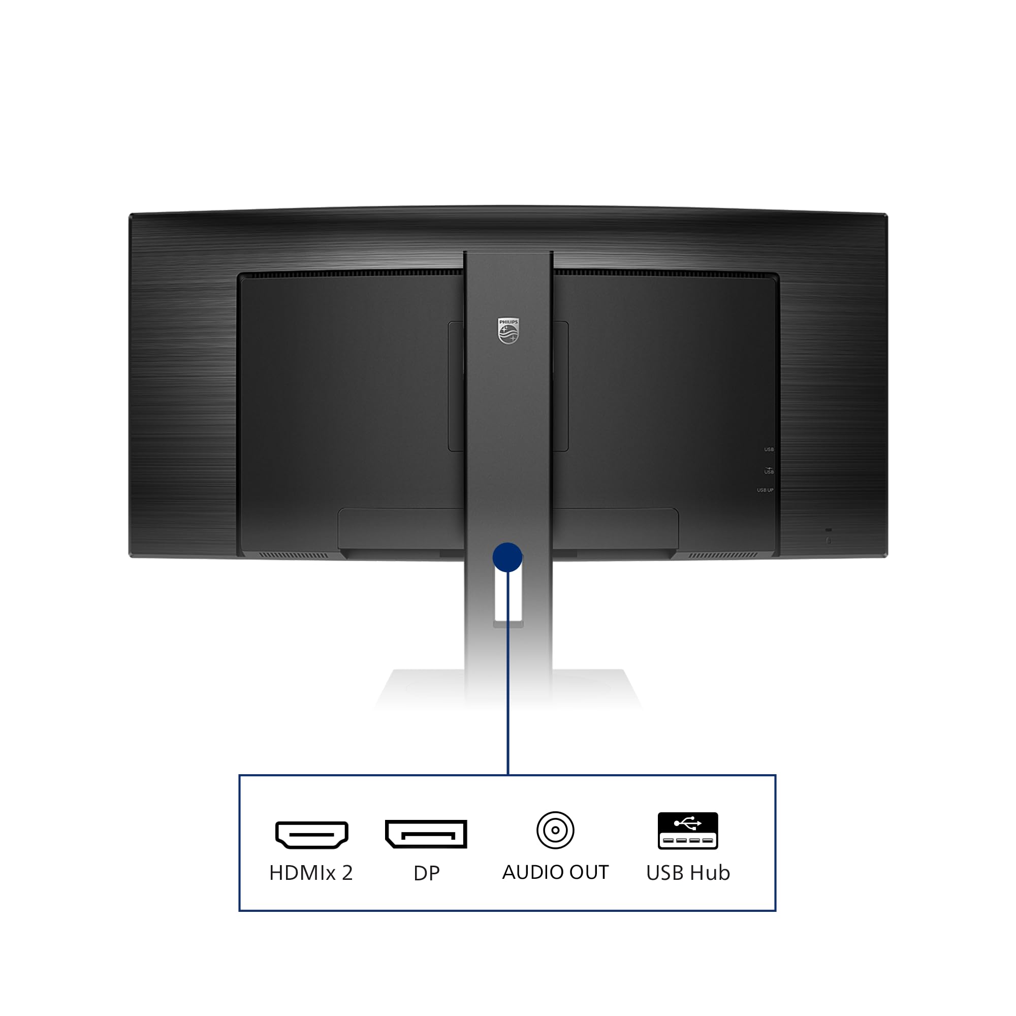 Philips 345B1C Gaming Monitor Curvo 34" 21:9, WQHD 3440 x 1440, 100 Hz, Adaptive Sync, Multiview ( PiP, PbP ), Audio Integrato, 2 HDMI, Display Port, Hub USB, Regolabile Ergonomicamente, Vesa