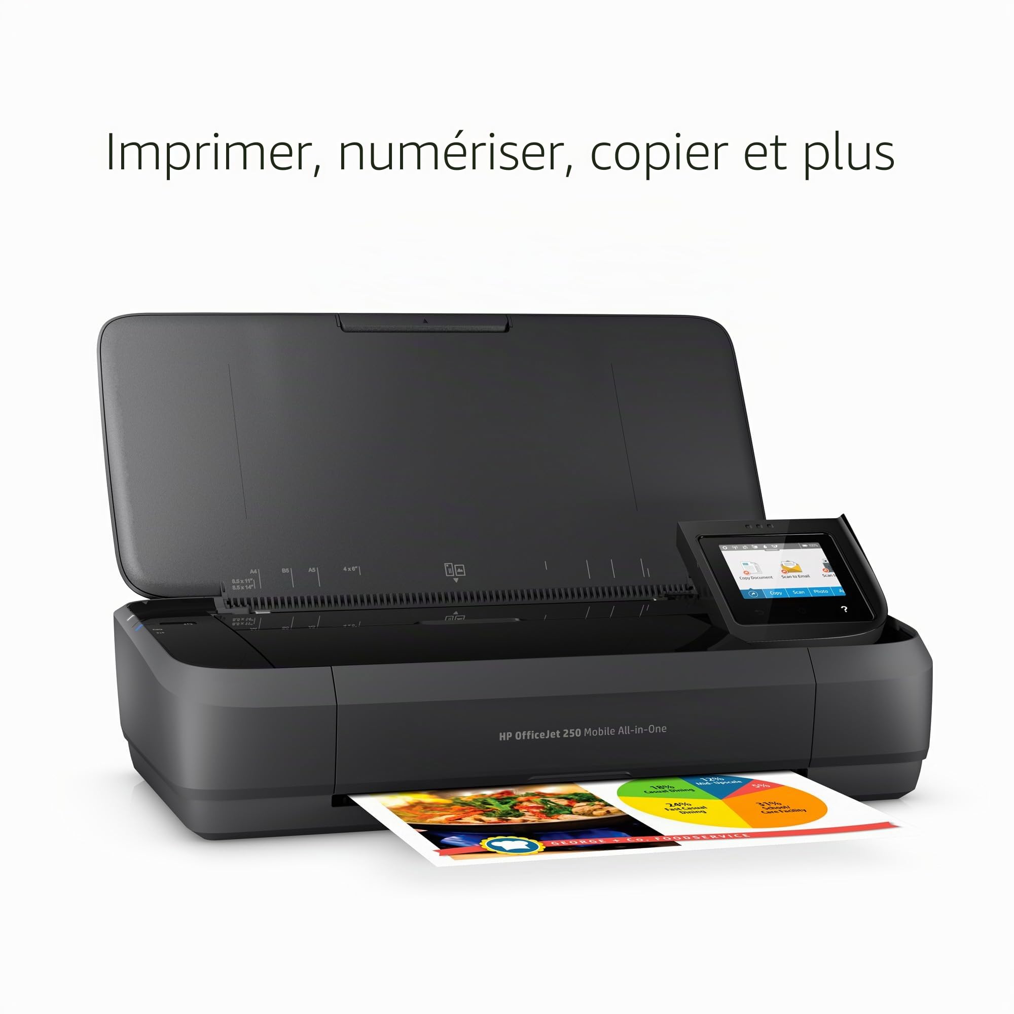 HP OfficeJet 250 Mobile AIO Imprimante Multifonction Jet d'encre A4 WiFi Noir 600 x 600 dpi