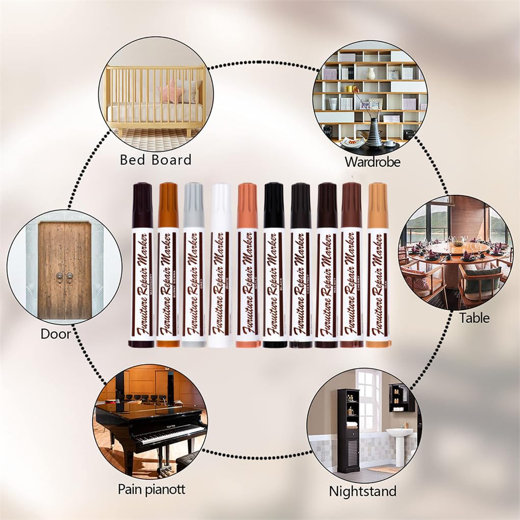 Katzco Furniture Repair Kit Wood Markers - Set Of 34 - Markers And Wax Sticks With Sharpener - For Stains, Scratches, Floors, Tables, Desks, Carpenters, Bedposts, Touch-Ups, Cover-Ups - Walmart Supplies - View #8