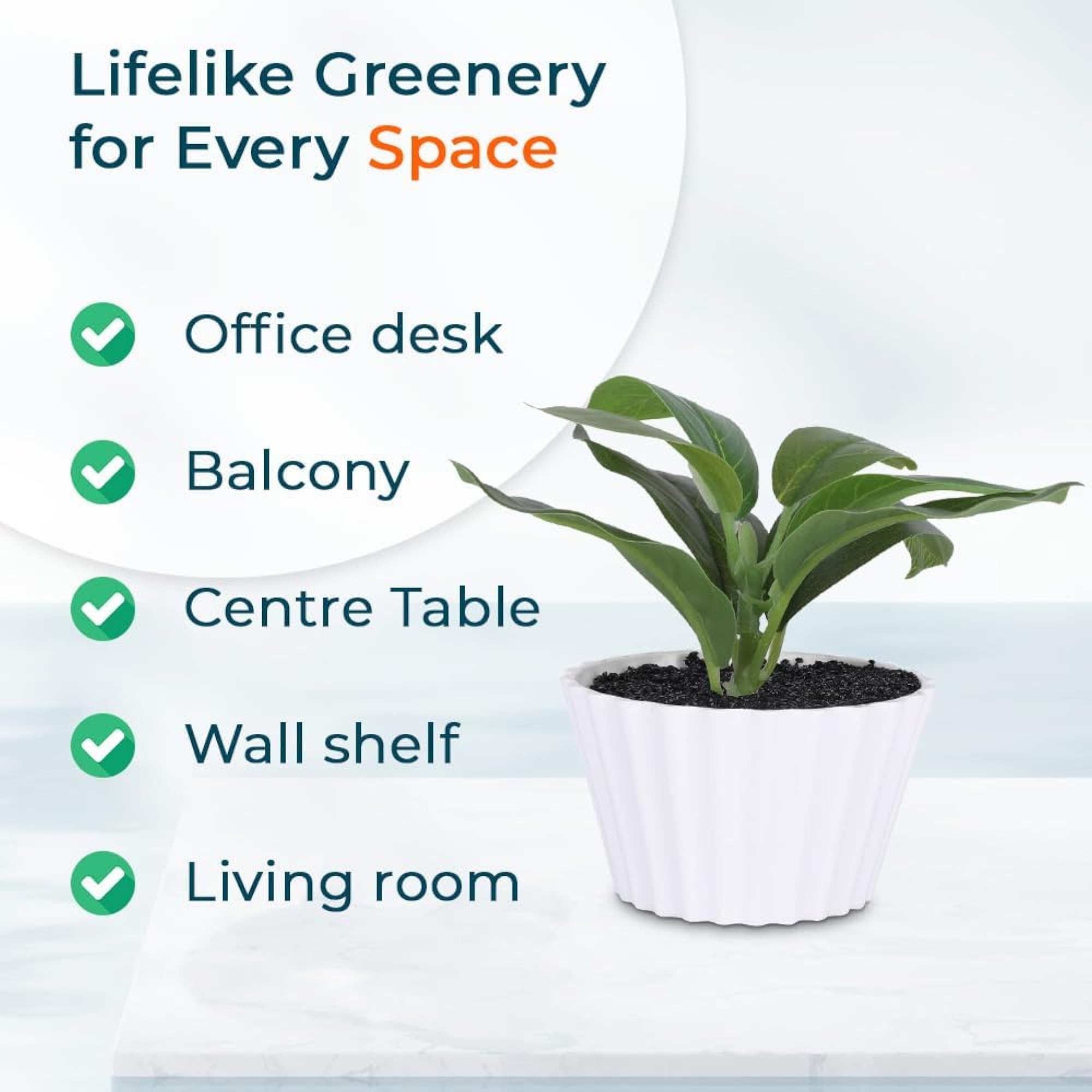 Artificial Plants for Home Decor, Green
