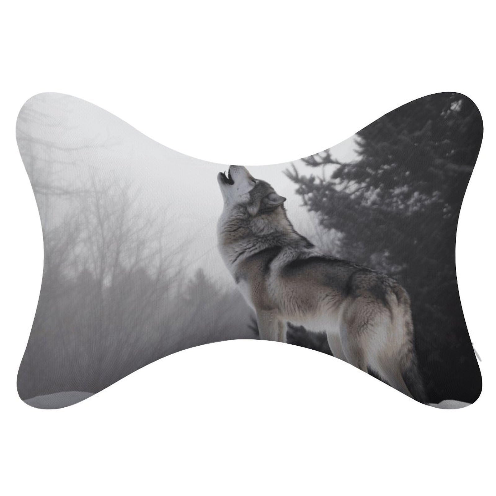 JTREHY - Dog Bone Shaped Car Neck Pillow Back Headrest Chiropractor Adjustable Strap Sofa Lounge Chair for Car Seat