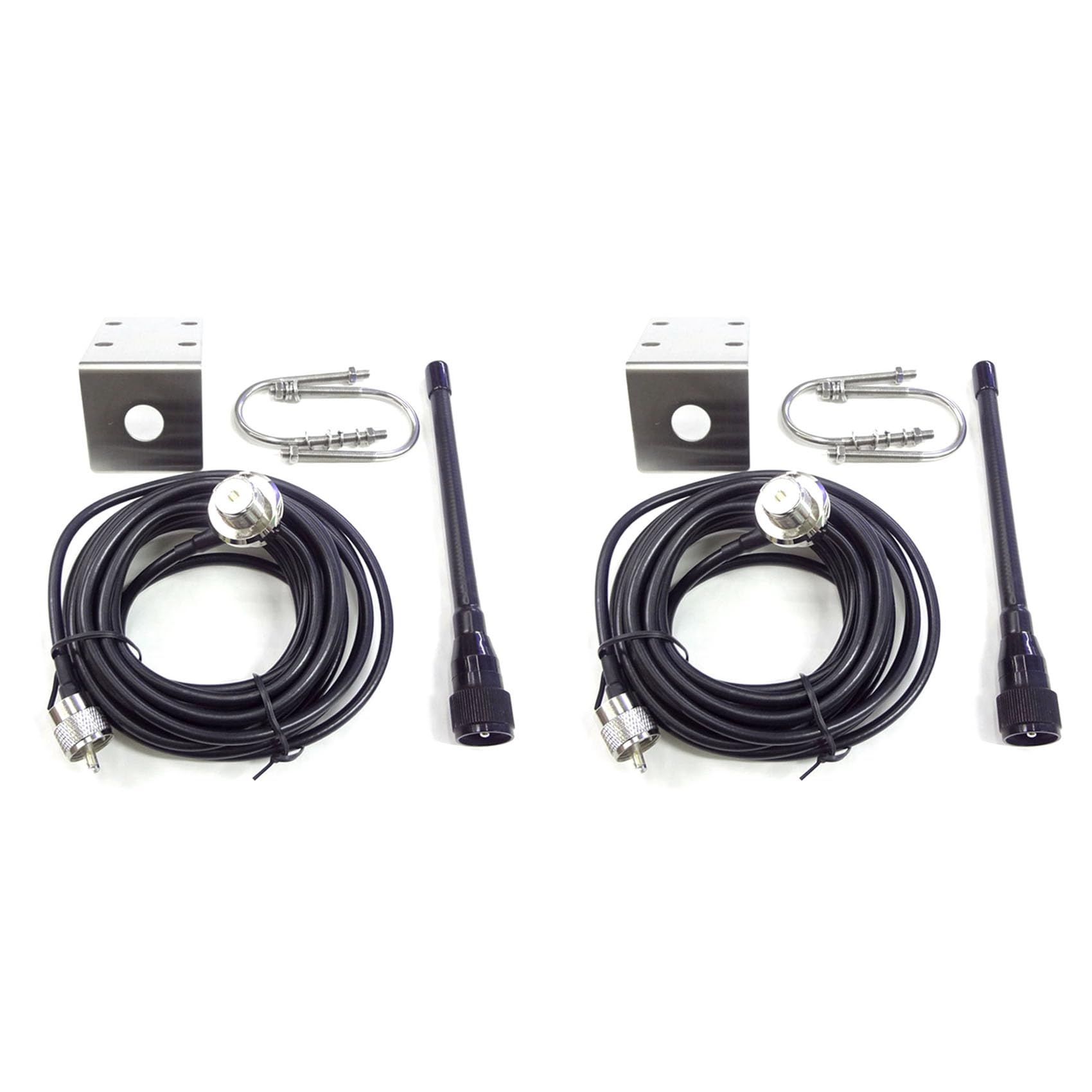 2X Antenne Marine VHF 156-163Mhz Antenne de Mât ÉTanche en Caoutchouc avec Câble 5M RG-58 pour Bateau Voilier Yacht
