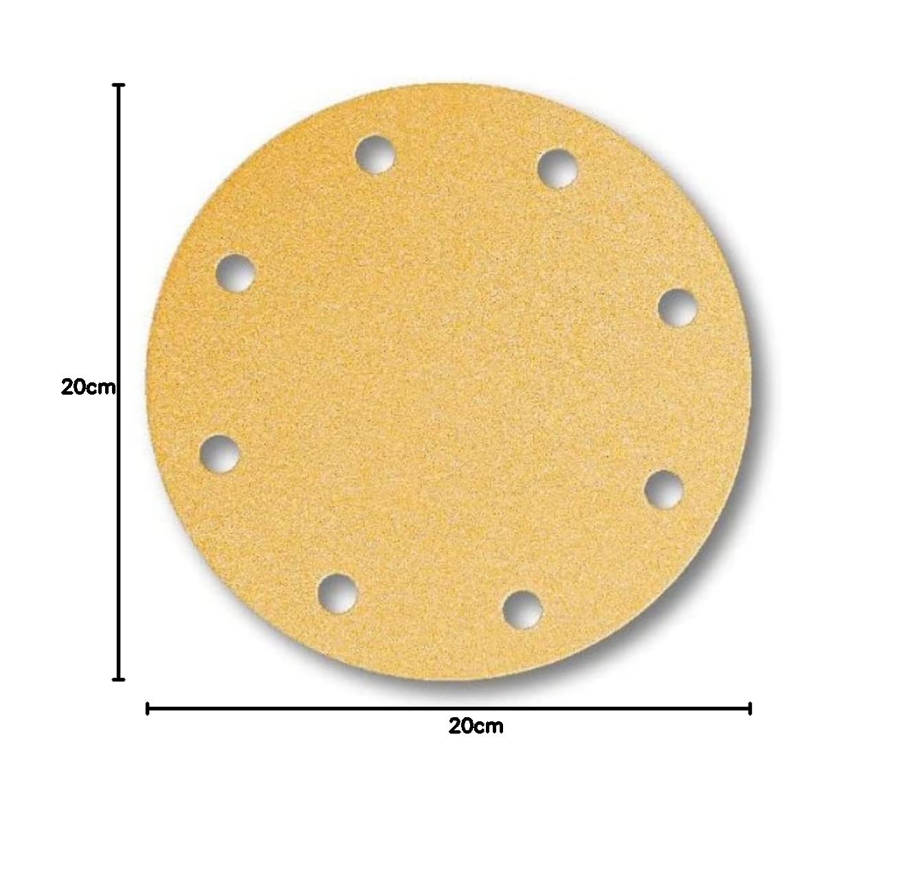 Mirka Gold Papel de lija universal Ø 200mm cierre adhesivo 9 agujeros, grano P400, 50 piezas/Para lijar yeso, masilla, aglomerado, madera, laca
