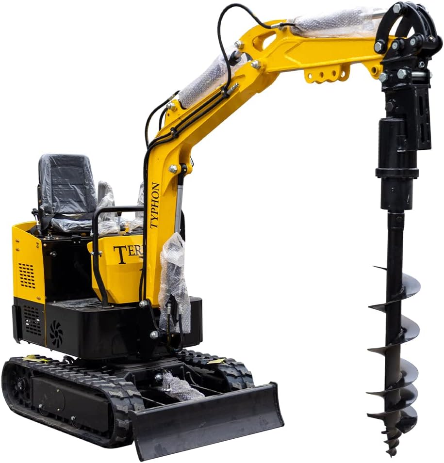 TYPHON Attachments Auger Drill Attachment for Mini Excavators Digger Track Crawler Heavy Machinery Machine