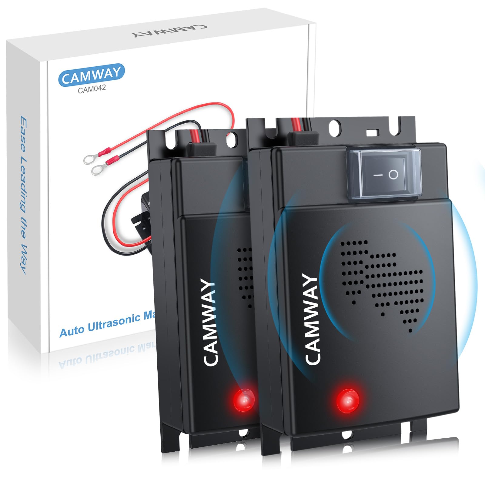 CAMWAY Ultradźwiękowy odstraszacz szczurów samochodowych, 12 V, odstraszacz gryzoni, szczurów, myszy, wiewiórki, kurek