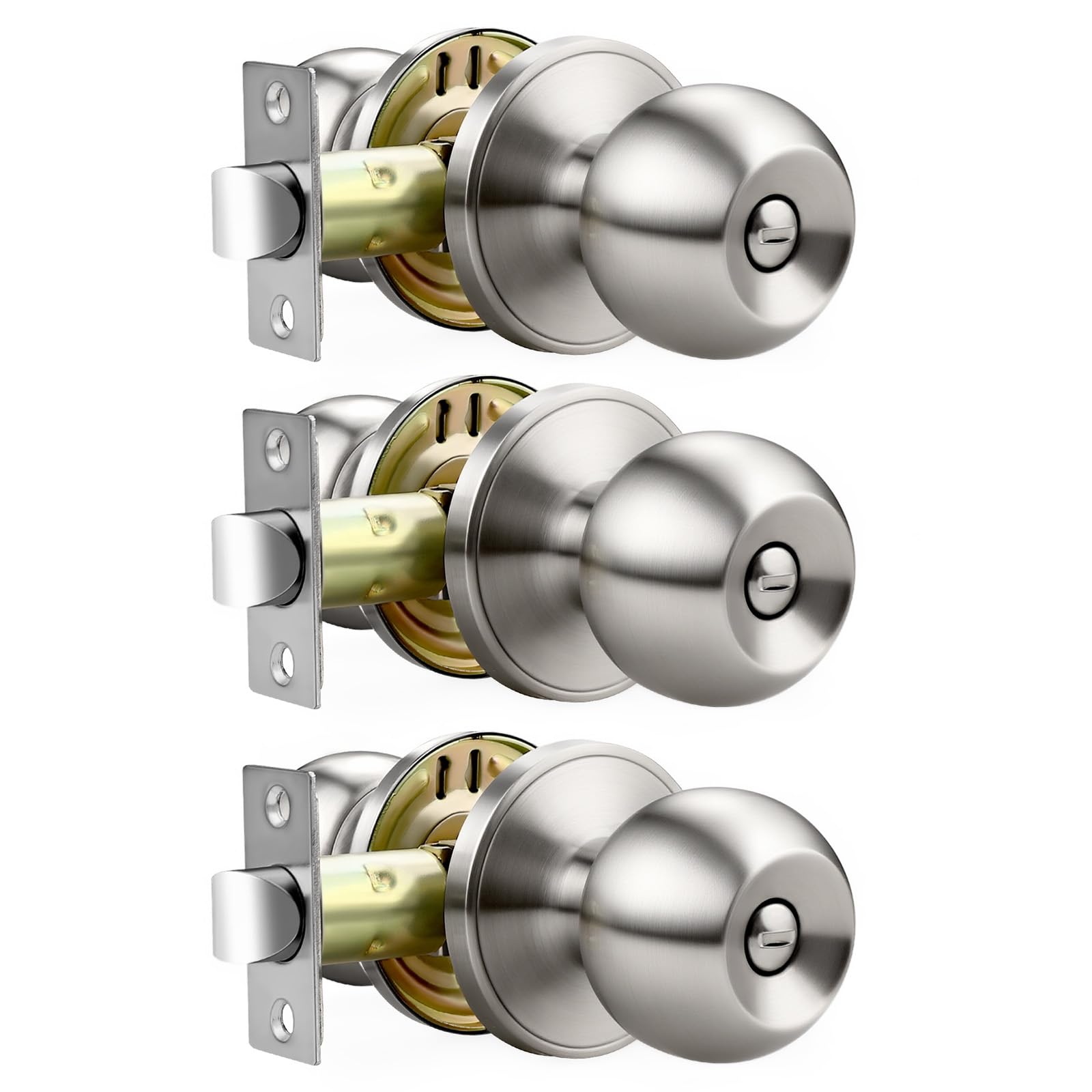 Black Interior Door Knobs - 10 Pack, Keyless Privacy -21