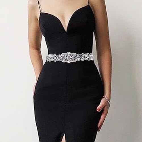 Miniatura 3 de Azaleas Cinturón de boda fino de cristal para mujer cinturón de novia para boda dama de honor accesorios de vestido de niña de flores 16 pulgadas