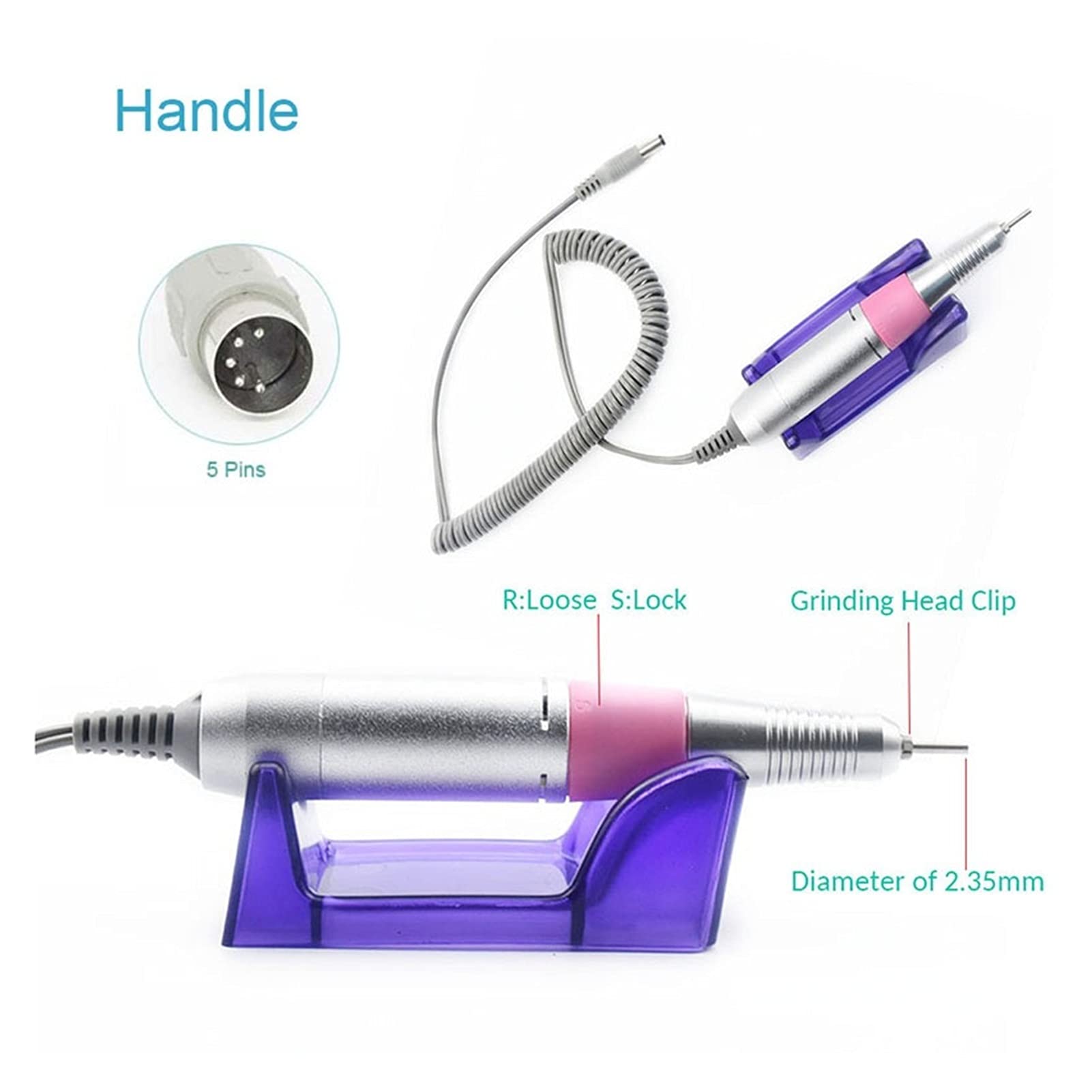 Wiertarka do paznokci 35000RPM Elektryczna maszyna do manicure i pedicure Zestawnicure i pedicure Zestaw akcesoriów do polerowania paznokci Wyposażenie salonu przenośne narzędzie do manicure
