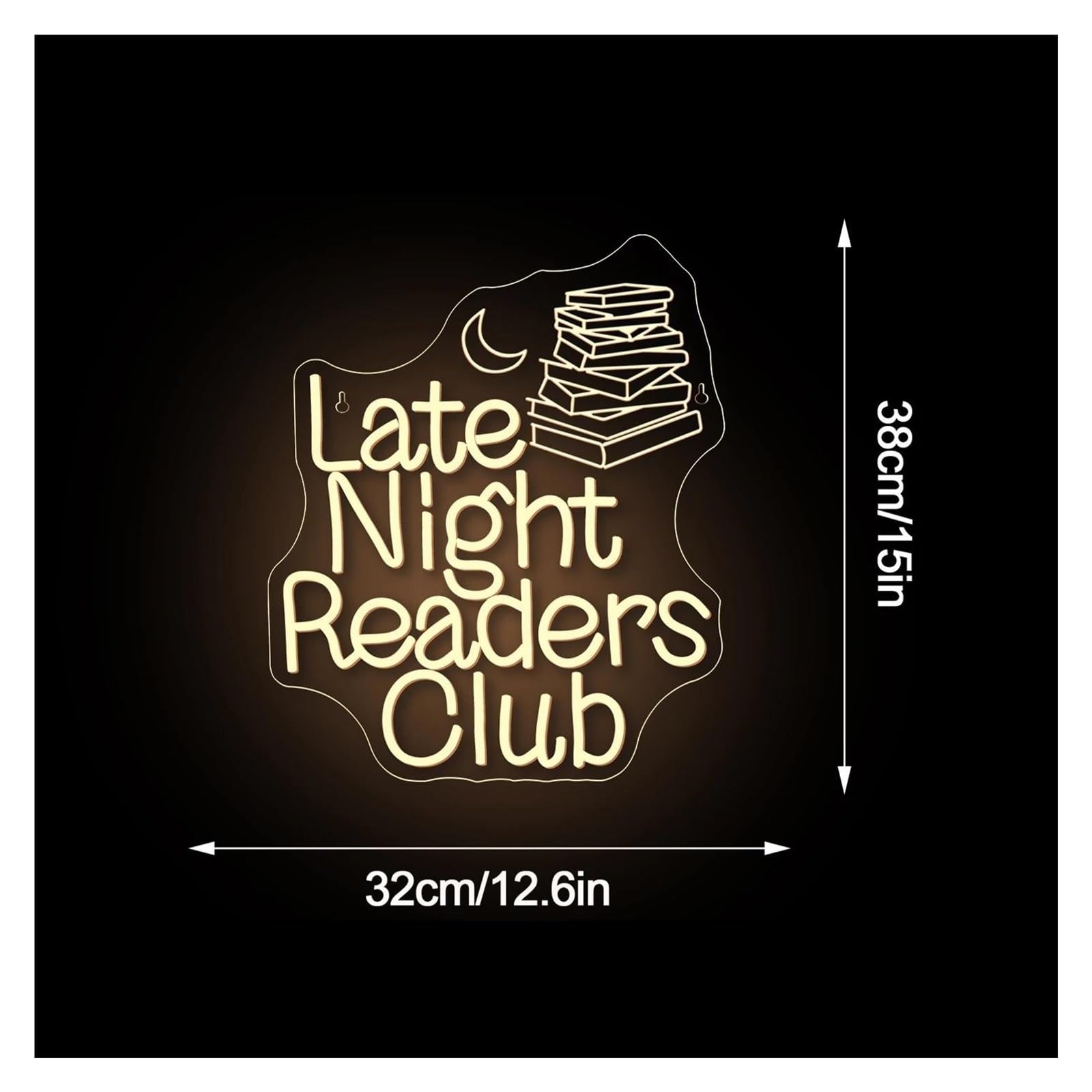 Scritta luminosa Insegna Al Neon Late Night Readers Club Per Camera Da Letto, Libreria, Club Per Amanti Dei Libri, Decorazione Da Parete Con Luce Dimmerabile 32cmx38cm