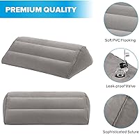 Vista 5 de Inflatable Knee Wedge Pillow for Back Sleeping - Ultimate Under Knee Pillow for Sleeping on Back, Comfortable Inflatable Leg Wedge Pillow, Blow up